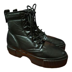 AGL Chunky Platform Black‎ Leather Lace-up Boots Women’s - Size 40/10